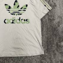 adidas アディダス 半袖Tシャツ 半袖カットソー サイズM トレフォイル 迷彩 カモフラ アイボリー プリント メンズ トップス 最落無 （J19）_画像5