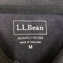 L.L.BEAN エルエルビーン 七分袖ポロシャツ サイズM 鹿子 鹿の子 ブラック 黒 コットン 無地 レディース トップス 最落なし （J19）_画像6