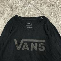 VANS バンズ 七分袖カットソー 半袖カットソー サイズXL Tシャツ ブラック 黒 ロゴプリント コットン メンズ トップス 最落なし （K19）_画像3