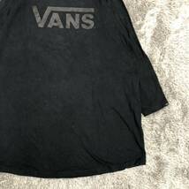 VANS バンズ 七分袖カットソー 半袖カットソー サイズXL Tシャツ ブラック 黒 ロゴプリント コットン メンズ トップス 最落なし （K19）_画像5