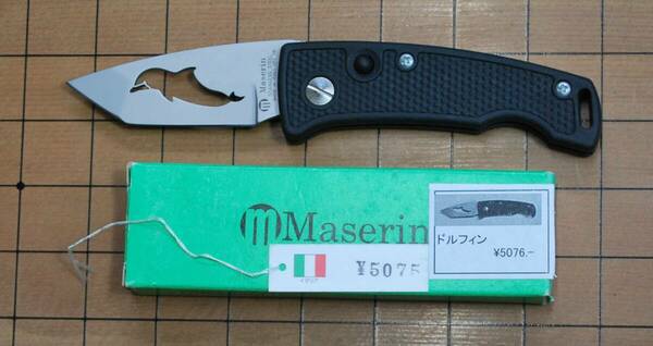 MANIAGO Italy No.4561 レザーカット・ドルフィン・Blade:。全長:。全長:18ｃｍ.Closed:11cm.プラ柄