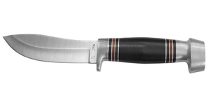 No.RH-50 REMINGTON　Hunting Knife.レザーワッシャーハンドル・全長:22.5cm 革ケース付・Madse in Italy