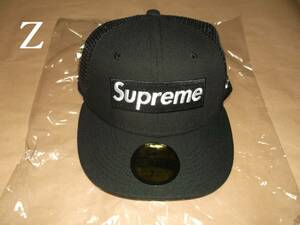 送料無料 メッシュキャップ 黒 ブラック SUPREME Box Logo MESH New Era シュプリーム ニューエラ ボックスロゴ 帽子 7・1/4 57.7ｃｍ 