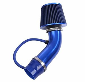 エアフィルター 青色 セット 76mm 吸気管 フィルター 高流量高冷風 自動車用 アルミ製エアインテークパイプ 汎用 換気扇 クリーナー エン
