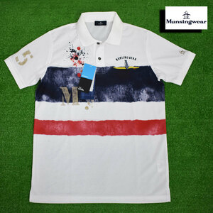  Munsingwear wear Golf polo-shirt with short sleeves [ paint pattern /L] new goods!