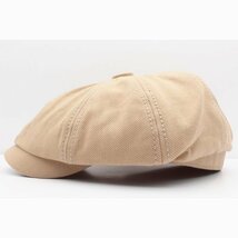 キャスケット帽 無地 シック ツイル 綿 キャップハンチング帽子 58cm メンズ レディース BE 新作 KC75-4_画像2