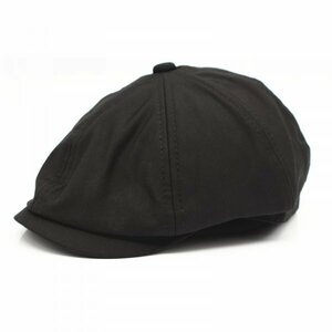 キャスケット帽子 平織 スーツ生地 シック キャップ 帽子 56cm メンズ レディース BK トレンド KJ8-1