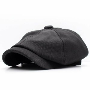 キャスケット帽子 無地 カジュアル派 ポリ キャップ 帽子 メンズ レディース 56cm～58cm BK KC76-6