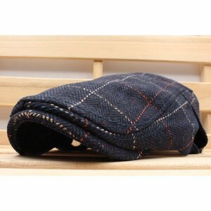  hunting cap hat check pattern . thread strike . included . original cloth wool . cap 56cm~60cm men's lady's NV autumn winter HC212-1