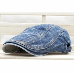 ハンチング帽子 綿デニム ウオッシュ加工 カジュアル派帽子 メンズ レディース 56㎝～59㎝ BL HC123-3