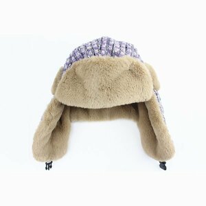  Pilot cap ushanka . lame entering . windshield cold earmuffs attaching ushanka 56cm~60cm purple winter RC20-2