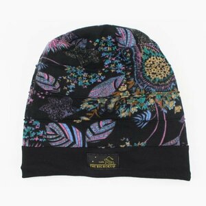 ニット帽子 ワッチキャップ 花模様 キャップ KNIT CAP ロールワッチ レディース メンズ BK トレンド NT11-6