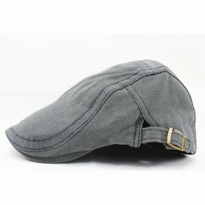 ハンチング帽子 シンプル ツイル 綿 キャップ 帽子 56cm~59cm メンズ ・レディース 青灰色 新作 HC88-2の画像2
