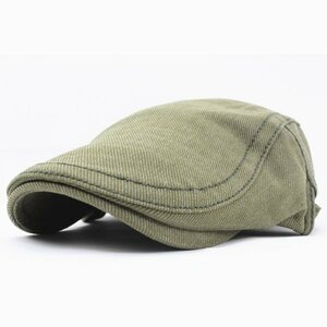 ハンチング帽子 シンプル ツイル 綿 キャップ 帽子 56cm~59cm メンズ ・レディース カーキ色 新作 HC88-3