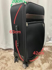キャリーケース　スーツケース　黒　大容量　Mサイズ　　布製　軽量　拡張