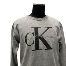 USA古着 90s Calvin Klein Jeans ロゴ スウェット アメリカ製 グレー / カルバンクライン CK 刺繍 プリント トレーナー レア ブランド_画像1