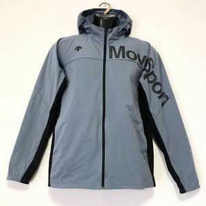 美品☆DESCENTE MOVE SPORT/デサントムーブスポーツ☆タフクロス☆ジャージ/パーカー☆ジャケット/ウインドブレーカー/グレー×ブラック/M