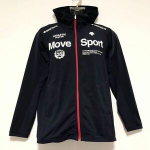 美品☆DESCENTE MOVE SPORT/デサントムーブスポーツ☆ジャージ/パーカー☆タフスウェット/軽量/ストレッチ/ジャケット/黒/M