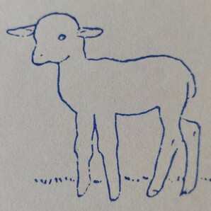 ぼやける 羊 子羊 動物 子供 スタンプ フランス アンティーク ヴィンテージ ハンコ 農家 農場 ペット アニマル レトロ 雑貨の画像4