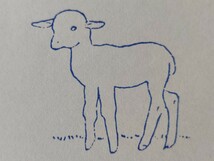 ぼやける　羊　子羊　動物　子供　スタンプ　フランス　アンティーク　ヴィンテージ　ハンコ　農家　農場　ペット　アニマル　レトロ　雑貨_画像4