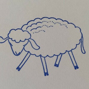 もこもこ 子羊 動物 子供 線を書く 教材 スタンプ フランス アンティーク ヴィンテージ ハンコ 牧場 ペット アニマル レトロの画像4