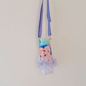 水筒カバー　エルサ　アナ雪　紫　ラベンダー　ドリンク　バッグ　ショルダー　ペットボトル