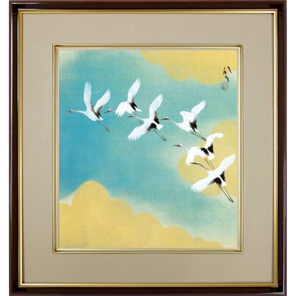 Ryuko Kawabata Rainbow Like Reproduction Shikishi Frame Special Craft Painting Framed K10-076, painting, Japanese painting, landscape, Fugetsu