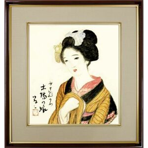 Art hand Auction 竹久夢二｢木場の娘｣ 複製色紙額 特殊工芸画 額入り 美人画 大正ロマン 女十題 絵画 美術品 模写 名画レプリカ 日本画 K10-033, 絵画, 日本画, 人物, 菩薩