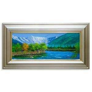 Art hand Auction Entrega inmediata ● Cuadro al óleo Kozo Kobayashi Puente Kappa W3 Cuadro al óleo enmarcado Pintado a mano Cuadro de paisaje Cuadro horizontal Pintado a mano Kamikochi Río Azusa Puente colgante Lugar panorámico Cordillera de Hotaka, cuadro, pintura al óleo, Naturaleza, Pintura de paisaje