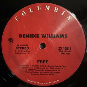 【12'】　DENIECE WILLIAMS / FREE ， IT'S IMPORTANT TO ME