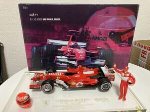 ミハエル・シューマッハ フェラーリ 248F1 1/18 ブラジルGP バーコード・マルボロ仕様 ヘルメット付 検索:ベネトン メルセデス 1/43 