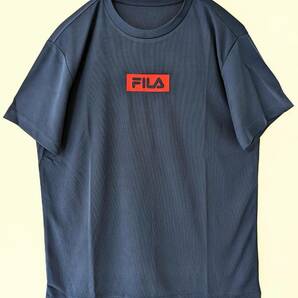 【新品】タグつき ☆FILA　フィラ　メッシュ半袖Tシャツ　ネイビー　メンズ　サイズLL　XL　吸水冷感　保湿冷感　UVカット　ロゴ　ウエア☆