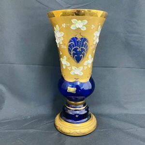 N078-H15-2753 Bohemianbohe mia gold paint flower base vase interior height approximately 31cm calibre approximately 14.8cm