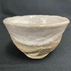 N098-H23-347 休幸 白萩焼 茶器 骨董 工芸品 アンティーク 直径約8cm 高さ約5.5cmの画像7