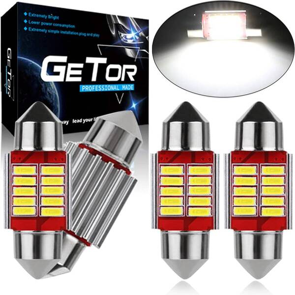 『送料無料』T10 31mm LED ルームランプ ホワイト T10×31mm LED キャンセラー内蔵 4014 10SMD LEDルームライト バルブ 4個 白 Ge