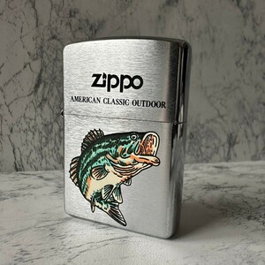 未使用 zippo アメリカン クラシック アウトドアー ブラックバス