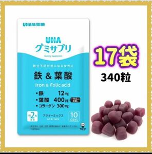 UHA味覚糖 UHAグミサプリ 鉄＆葉酸 20粒×17袋 (340粒)170日分　鉄分グミ