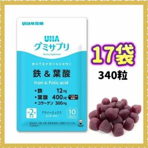 UHA味覚糖 UHAグミサプリ 鉄＆葉酸 20粒×17袋 (340粒)170日分　鉄分グミ