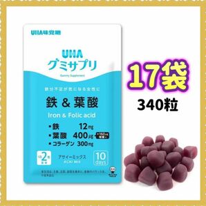 UHA味覚糖 UHAグミサプリ 鉄＆葉酸 20粒×17袋 (340粒)170日分　鉄分グミ