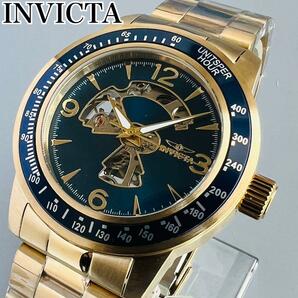 INVICTA インビクタ 腕時計 自動巻き ブルー ゴールド メンズ ケース付属 新品 スケルトン スペシャリティ ブランド おしゃれ かっこいい