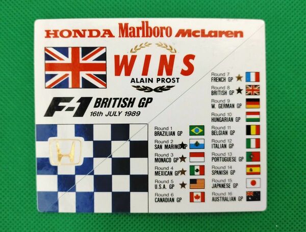 マクラーレン・ホンダ/McLaren Honda 1989 BritishGP WINS記念ステッカー