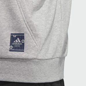 ★アディダス ADIDAS 新品 メンズ グラフィック パーカー プルオーバー ジャケット 灰 Mサイズ[IN4210-M] 二 壱★QWERの画像3