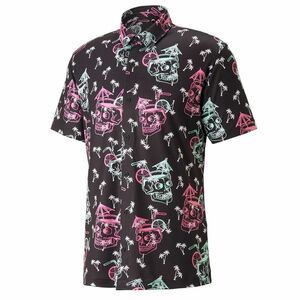 * postage 390 jpy possibility commodity Puma PUMA Golf GOLF new goods men's Skull × cocos nucifera MATTR TROPI-COOL shirt L size [620812021N-L] three .*QWER