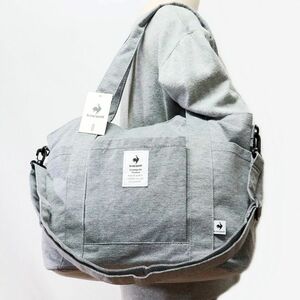 ★ルコック le coq sportif 新品 便利 ポケットいっぱい シンプル ショルダー トートバッグ BAG 鞄 バッグ 灰 [36237-030]一 六★QWER★