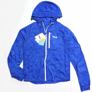 ★フィラ FILA 新品 メンズ 軽量 撥水 持ち運び簡単！ ポケッタブル ジップ パーカー ジャケット Lサイズ [419919-BLU-L] 一 二 弐★QWERの画像2