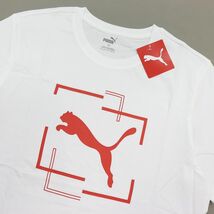 ●送料390円可能商品 プーマ PUMA 新品 メンズ ビッグロゴ カジュアル コットン 半袖 Tシャツ 白 XLサイズ[672421-02-XL] 三 参★QWER★_画像1