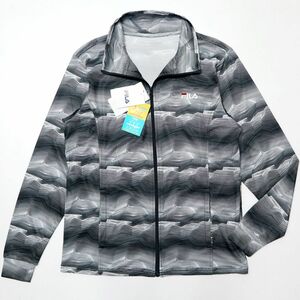 ★フィラ FILA 新品 メンズ 吸水速乾 ドライ UVプロテクト 快適 トレーニング ジャケット 黒 XLサイズ [413311-BK-LL] 一 二 参★QWER