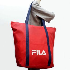 ★フィラ FILA ゴルフ GOLF ビッグ 特大 ショッピング ファスナー付き トート ショルダーバッグ BAG 鞄 [FILABAGRED]一 六★QWER