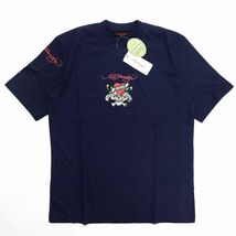 ●送料390円可能商品 エドハーディー Edhardy 新品 快適 ドクロ スカル ハート 半袖 Tシャツ 紺 Lサイズ [ED2727BNVY1N-L]一 三 弐★QWER_画像2