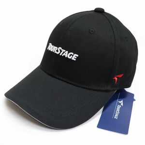 * Bridgestone Golf GOLF Tour Stage new goods Logo embroidery touch fasteners adjustment possible cap hat CAP black [1234057C2T-17-5759] one 7 *QWER